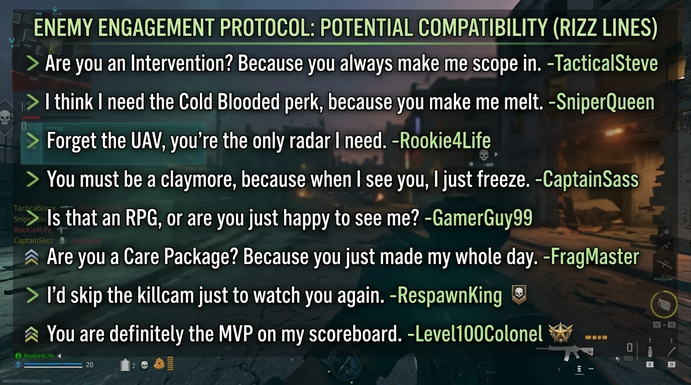 Funny Call of Duty Rizz Lines