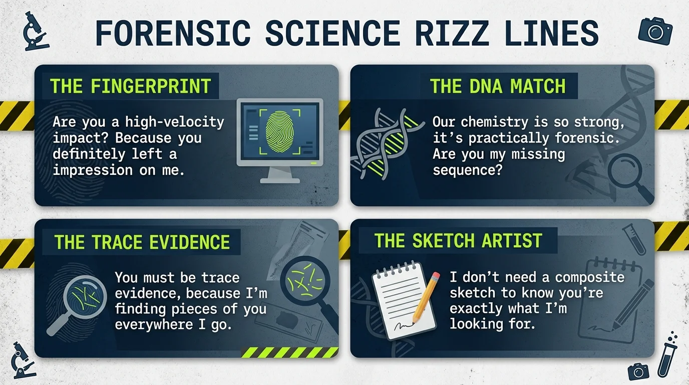 Cute Forensic Science Rizz Lines