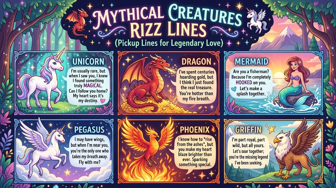 Emoji Mythical Creatures Rizz Lines