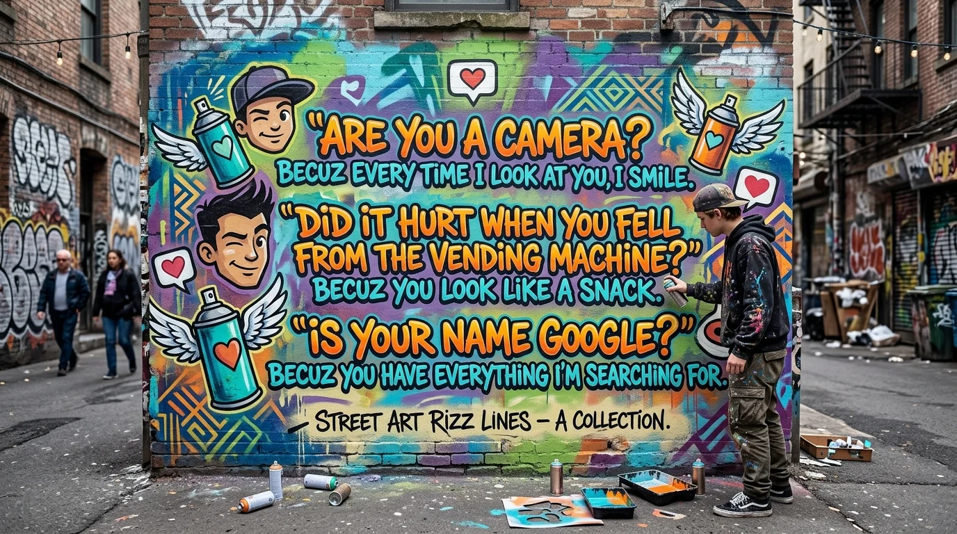 Funny Street Art Rizz Lines